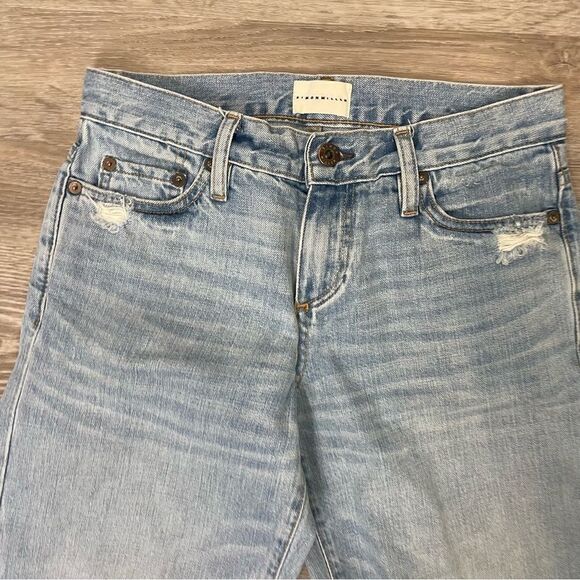 Simon Miller Jean Wide Leg Crop Unfinished Hem Light Wash Blue Denim Size 25 - Picture 5 of 13